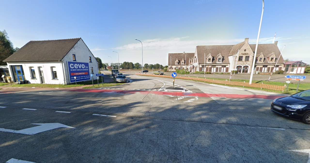 Route vanaf de Grote Steenweg naar de Tongerloseweg